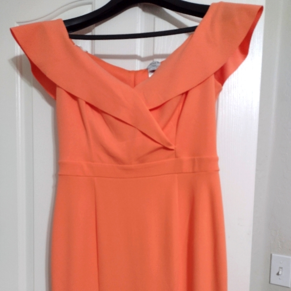 Orange Fitted Formal Dress